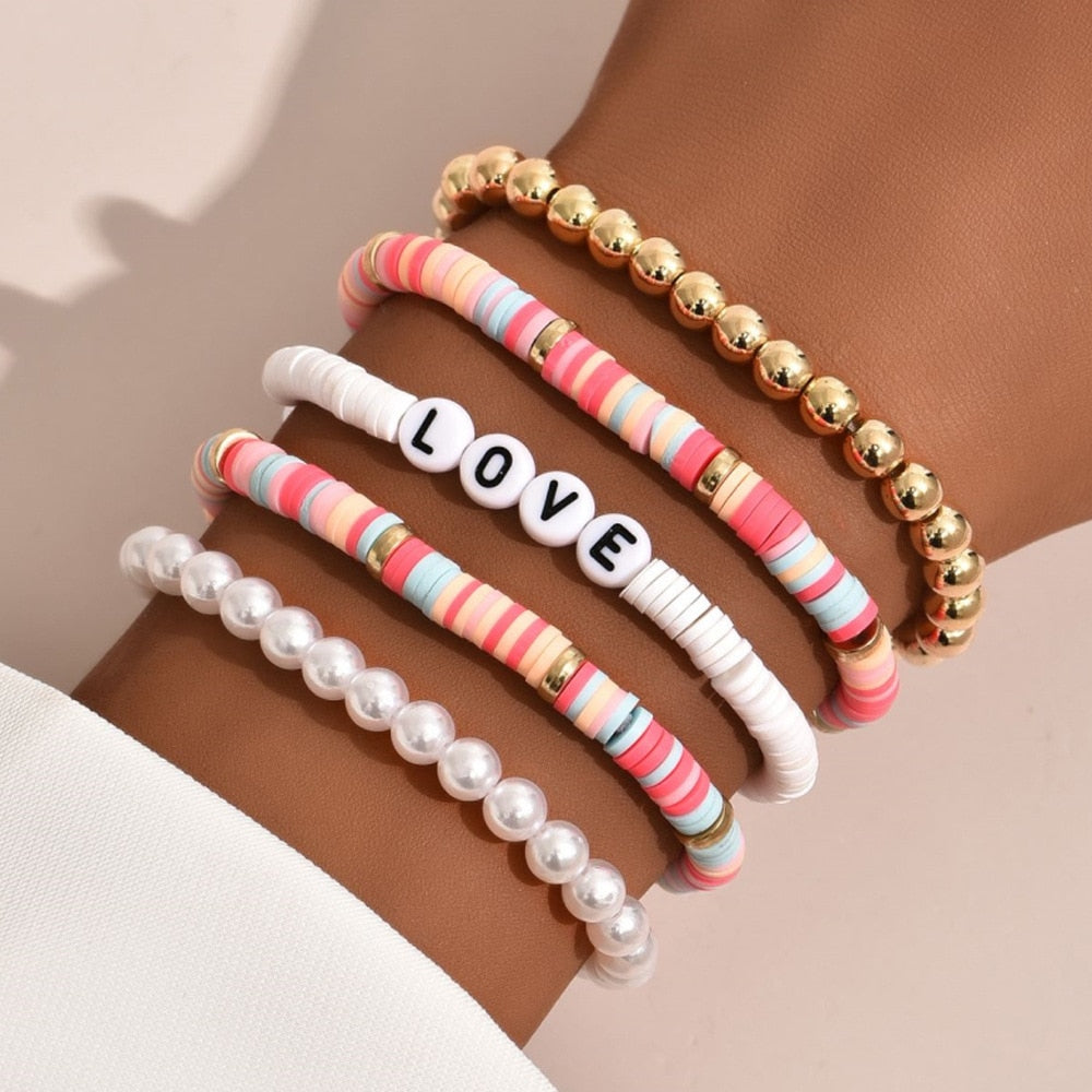 Colorful Stackable Love Letter Bracelets