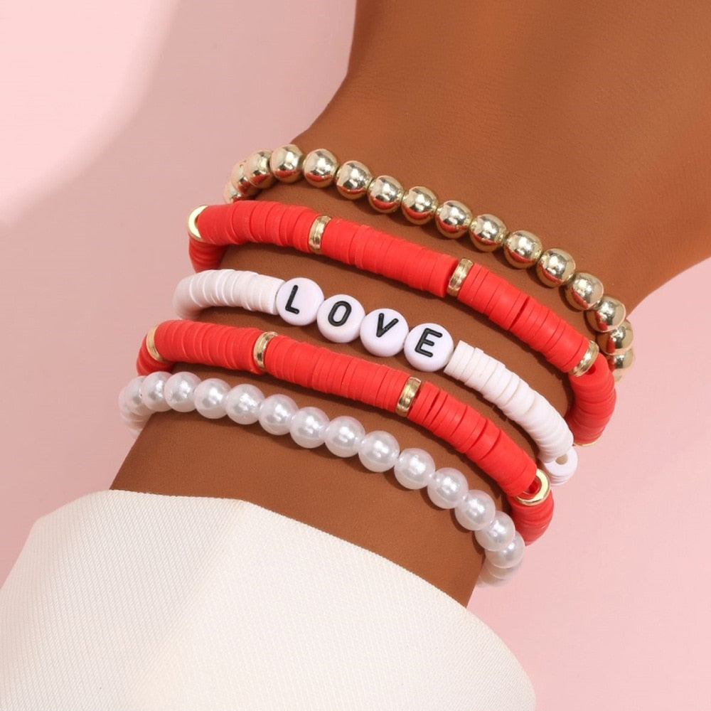 Colorful Stackable Love Letter Bracelets
