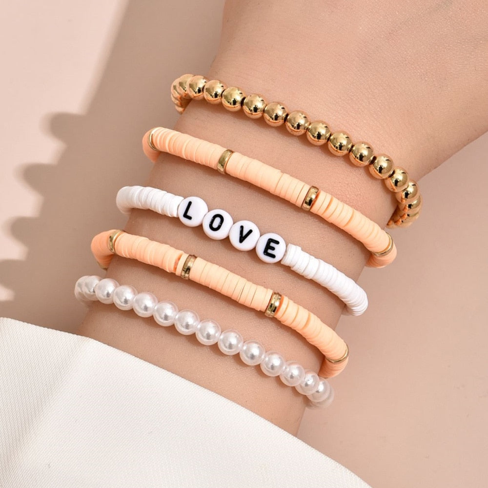 Colorful Stackable Love Letter Bracelets