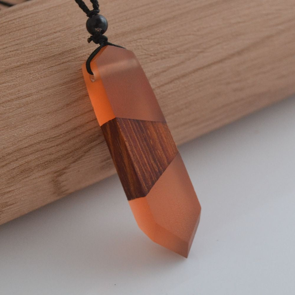 Wood Resin Necklace Pendant