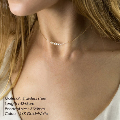 Stainless Steel Necklace Round Pendant Multilayer