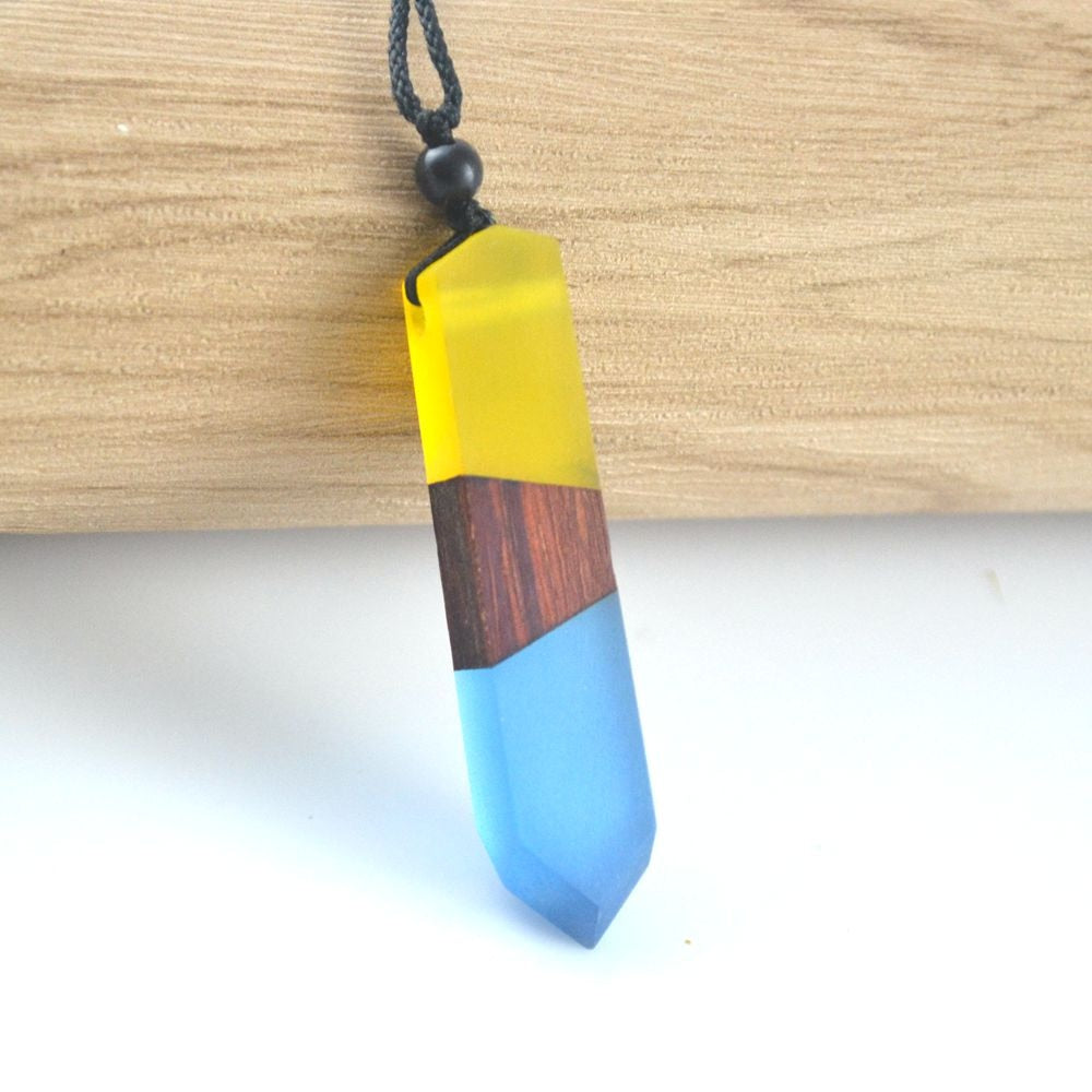 Wood Resin Necklace Pendant