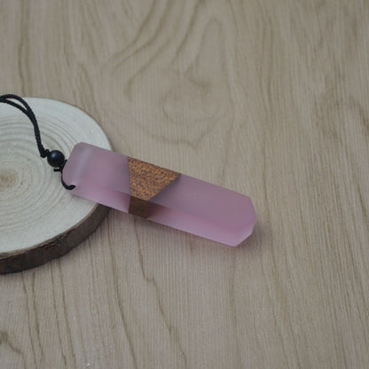 Wood Resin Necklace Pendant