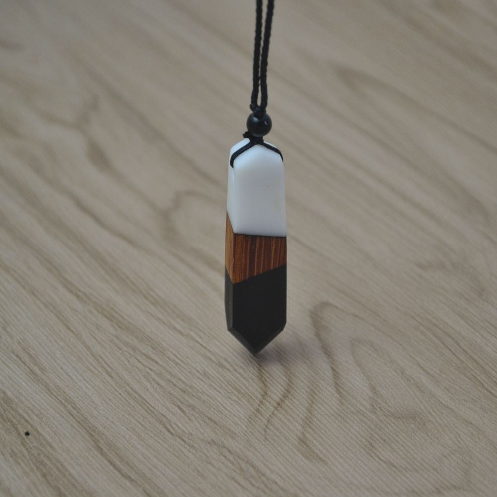 Wood Resin Necklace Pendant