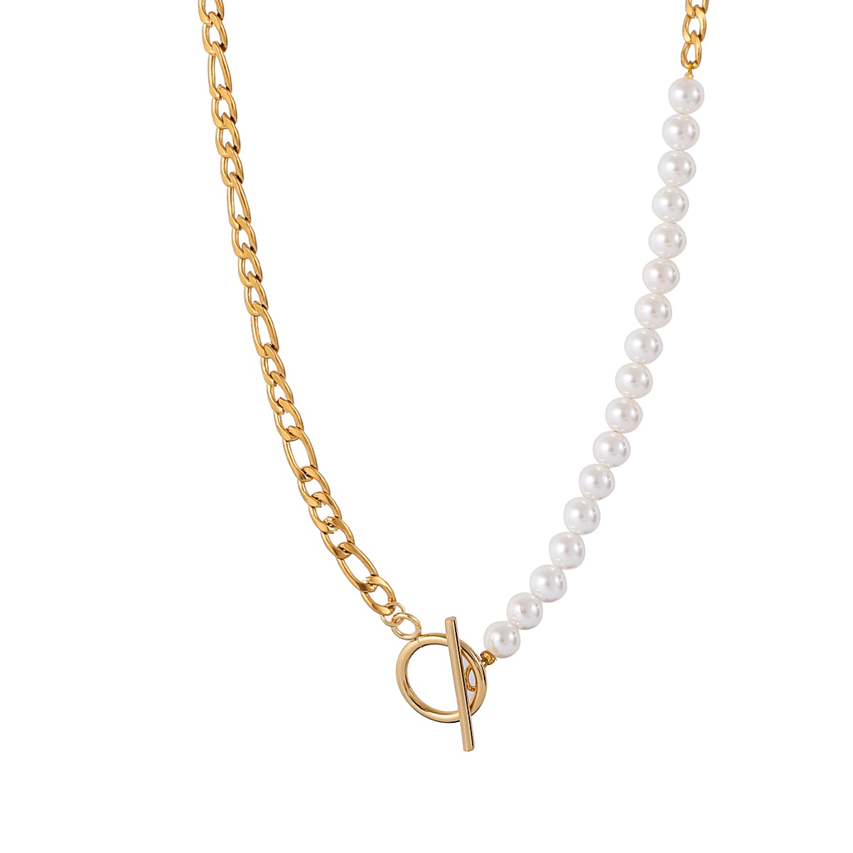 Pearl Steel Chain Necklace