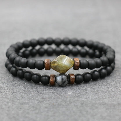 Lava Stone Bracelet Labradorite Moonstone Beads Chakra