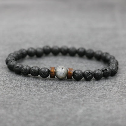 Lava Stone Bracelet Labradorite Moonstone Beads Chakra