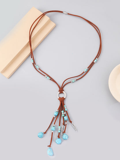 Bohemian Style Genuine Leather Chain Necklace