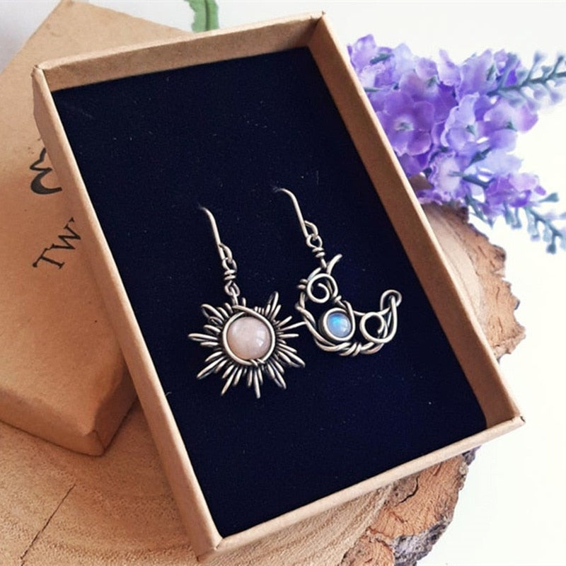 Bohemian Sun and Moon Earrings