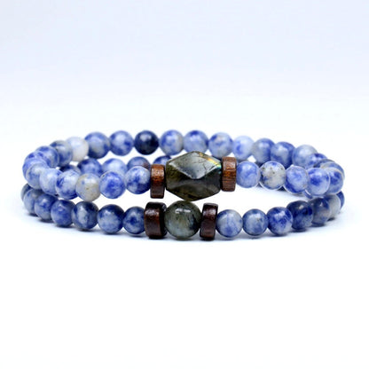 Lava Stone Bracelet Labradorite Moonstone Beads Chakra